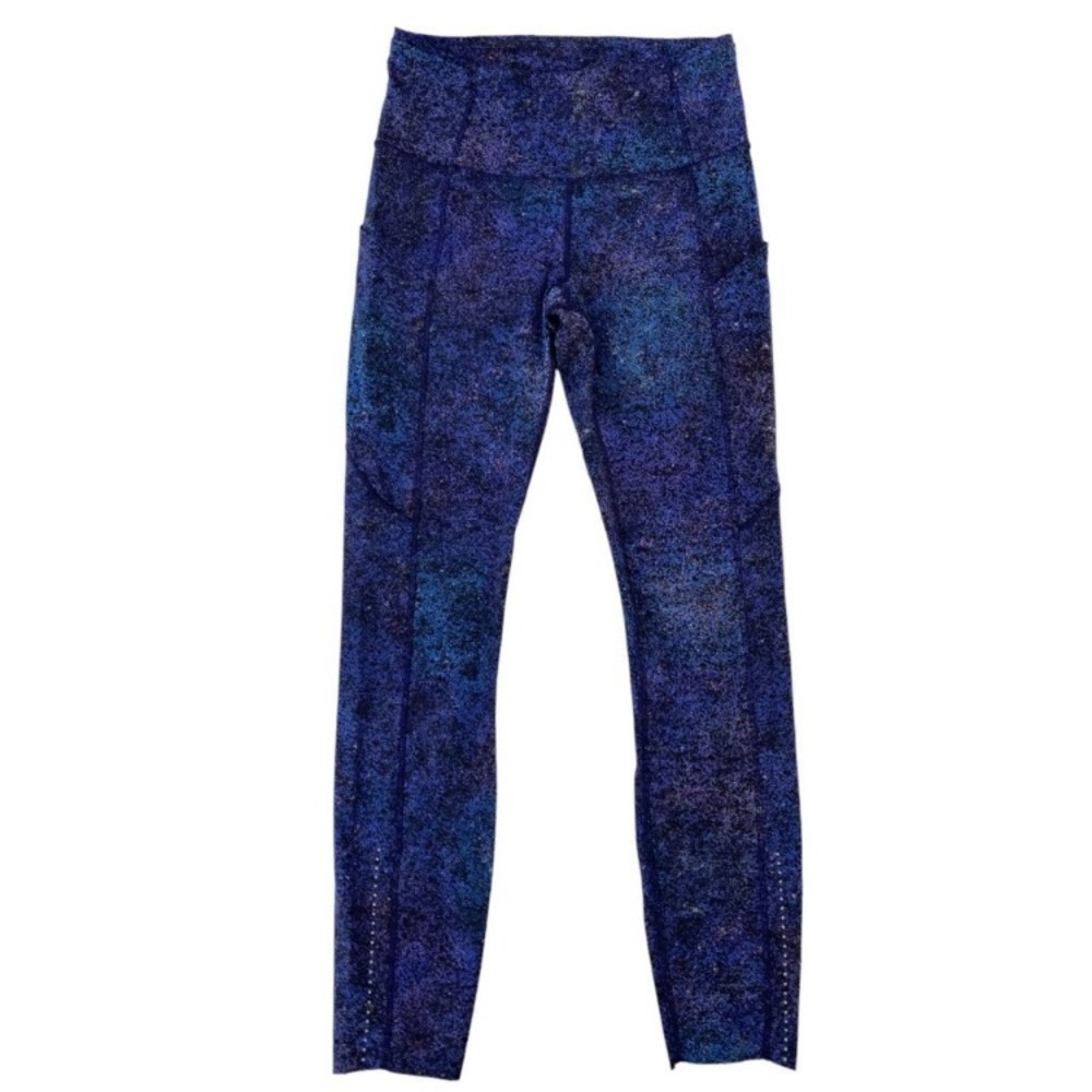 Lululemon Fast and Free Tight II 25" Nulux Polar Lights Blue Multi Leggings 4